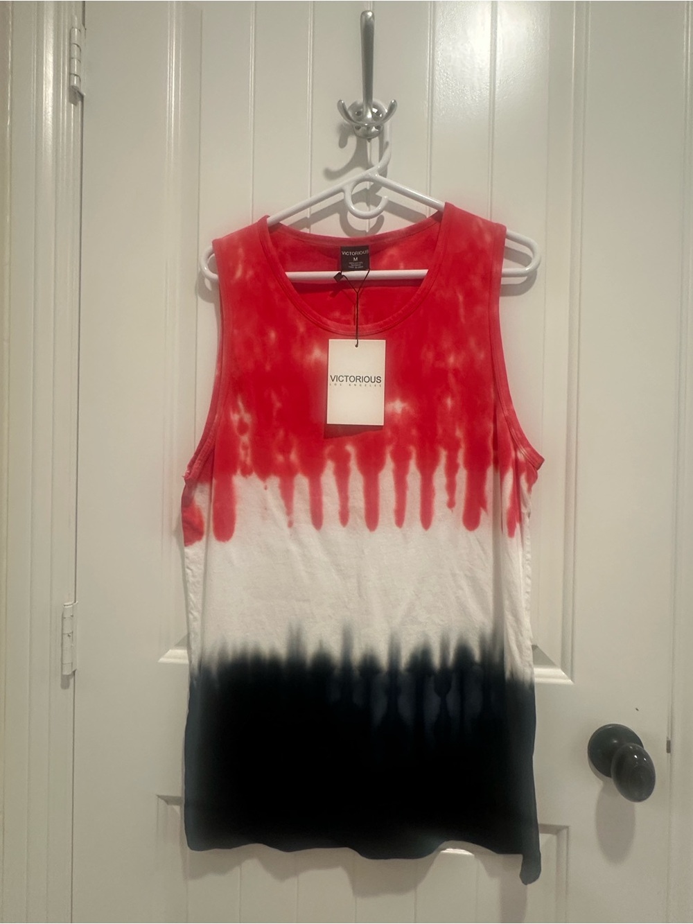 Victorious Tie-Dye Tank Top - Red / White / Black